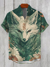 Kurz ärmel iges Hemd mit Fox-Srt-Print für Männer